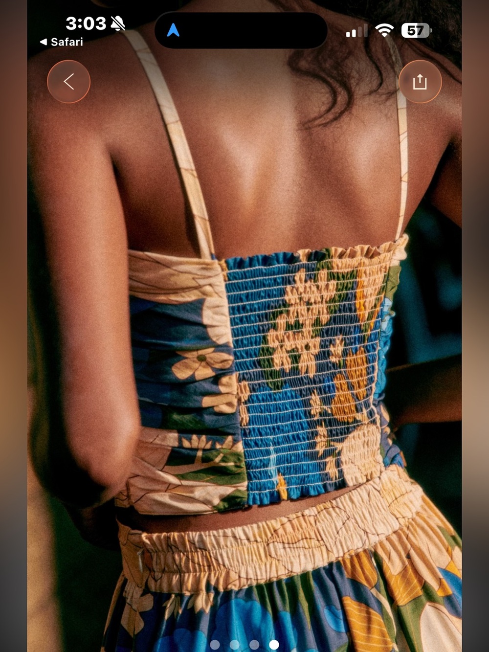 Sezane Farm Rio NWT SZ 14 Abelino Blue & Cream Floral Ruched Camisole Sale Price - Picture 4 of 13